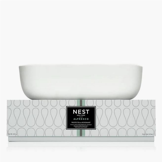 White Tea & Rosemary Alfresco Multi-Wick Decorative Candle CNDLS/FRAG Nest Fragrances 